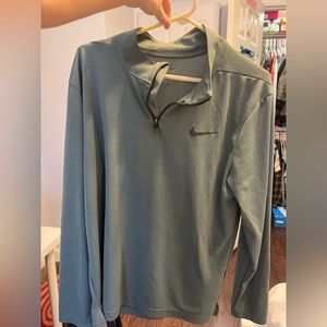 Army green Nike drifit quarter zip.